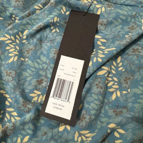 Marc Jacobs Floral Teal Blue Cotton NWT !!! Small Long Sleeve Top - Picture 5 of 12